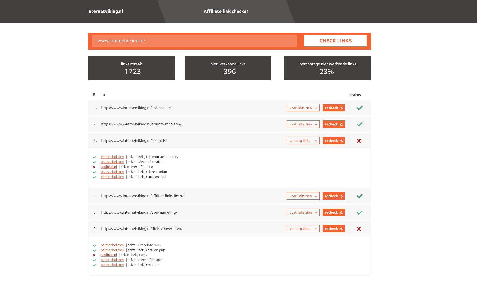 Affiliate link checker Affiliate link checker